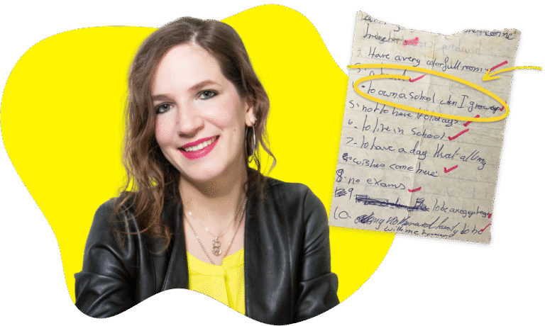 a woman smiling at camera